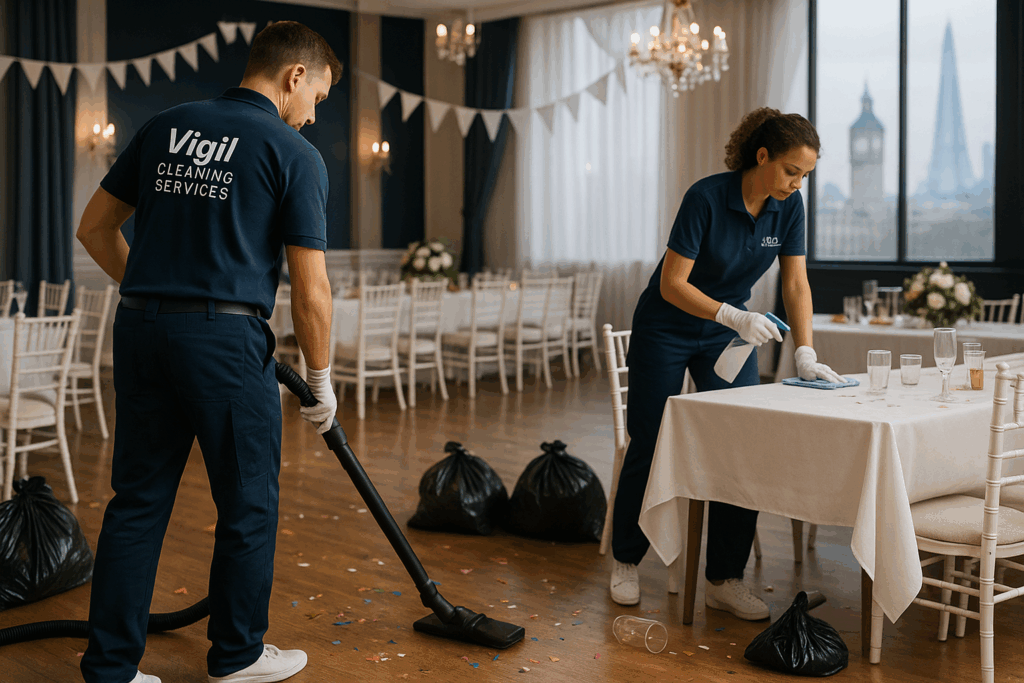 event cleaning services team at a London event